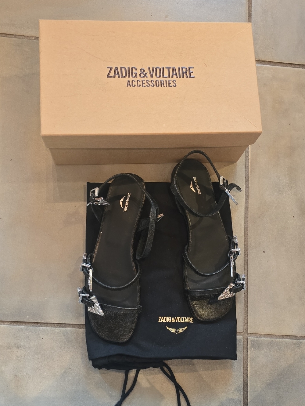 Zadig & Voltaire Black Women's Buckle Strap Sandals